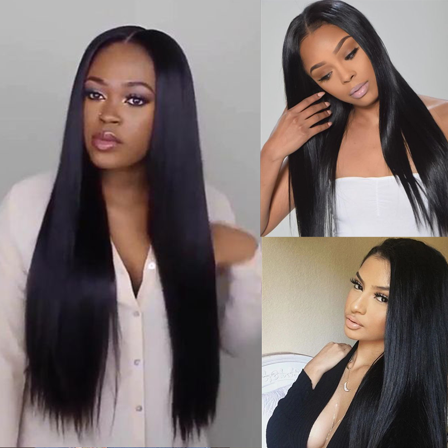 250 & 180 % Density Brazilian Human Hair Wig | Pre-plucked Straight Transparent Lace Front Wig