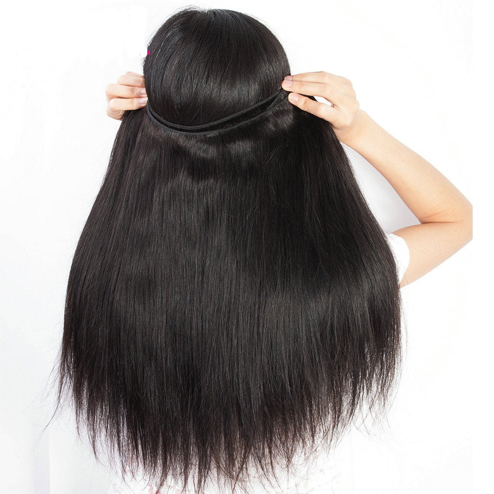 Indian Straight Human Hair Bundles Natural Black Cheap Hair Extension For Women
