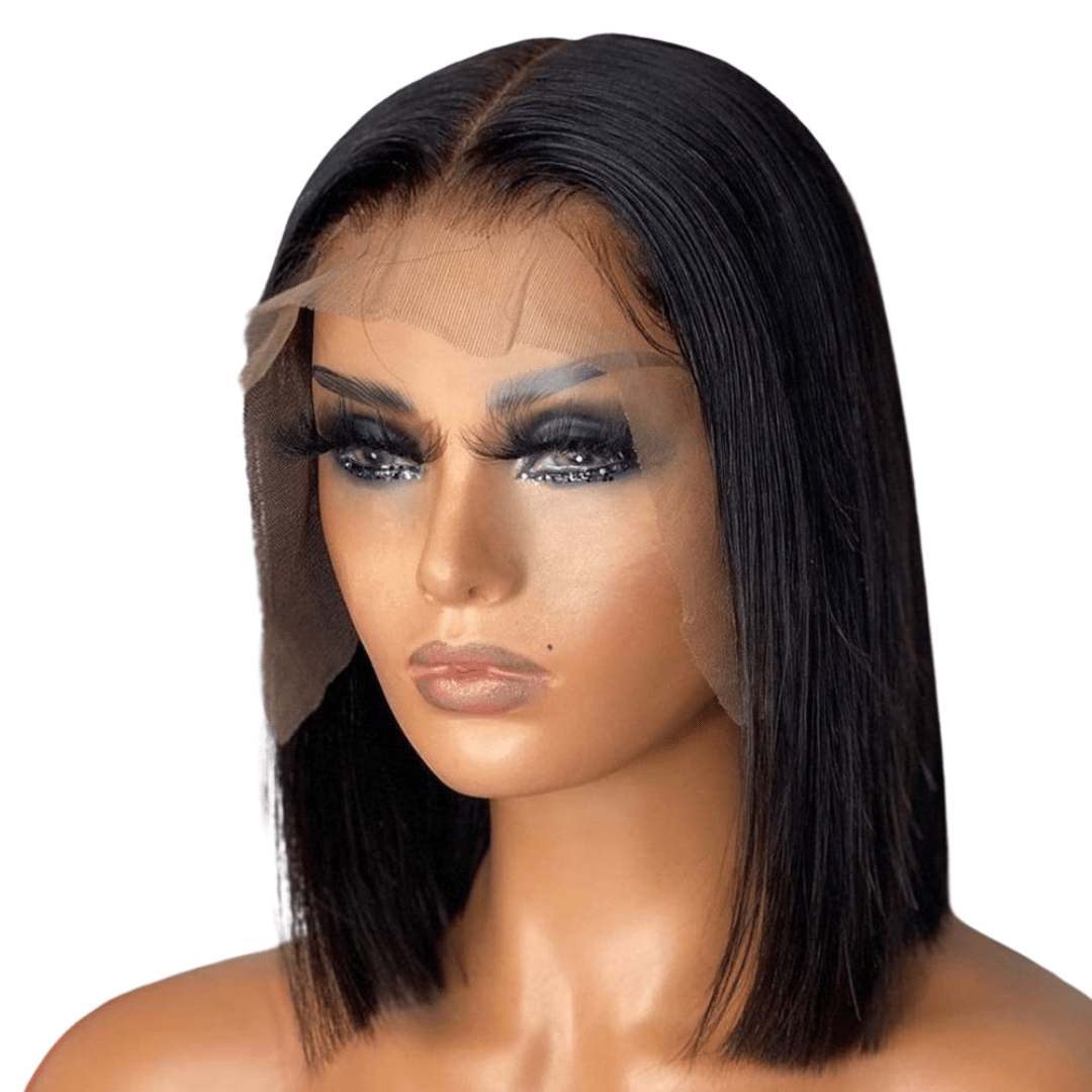 Short Bob Wig Bone Straight Lace Front Human Hair Wig for Women | Pre Plucked  Brazilian Lace Closure Wig