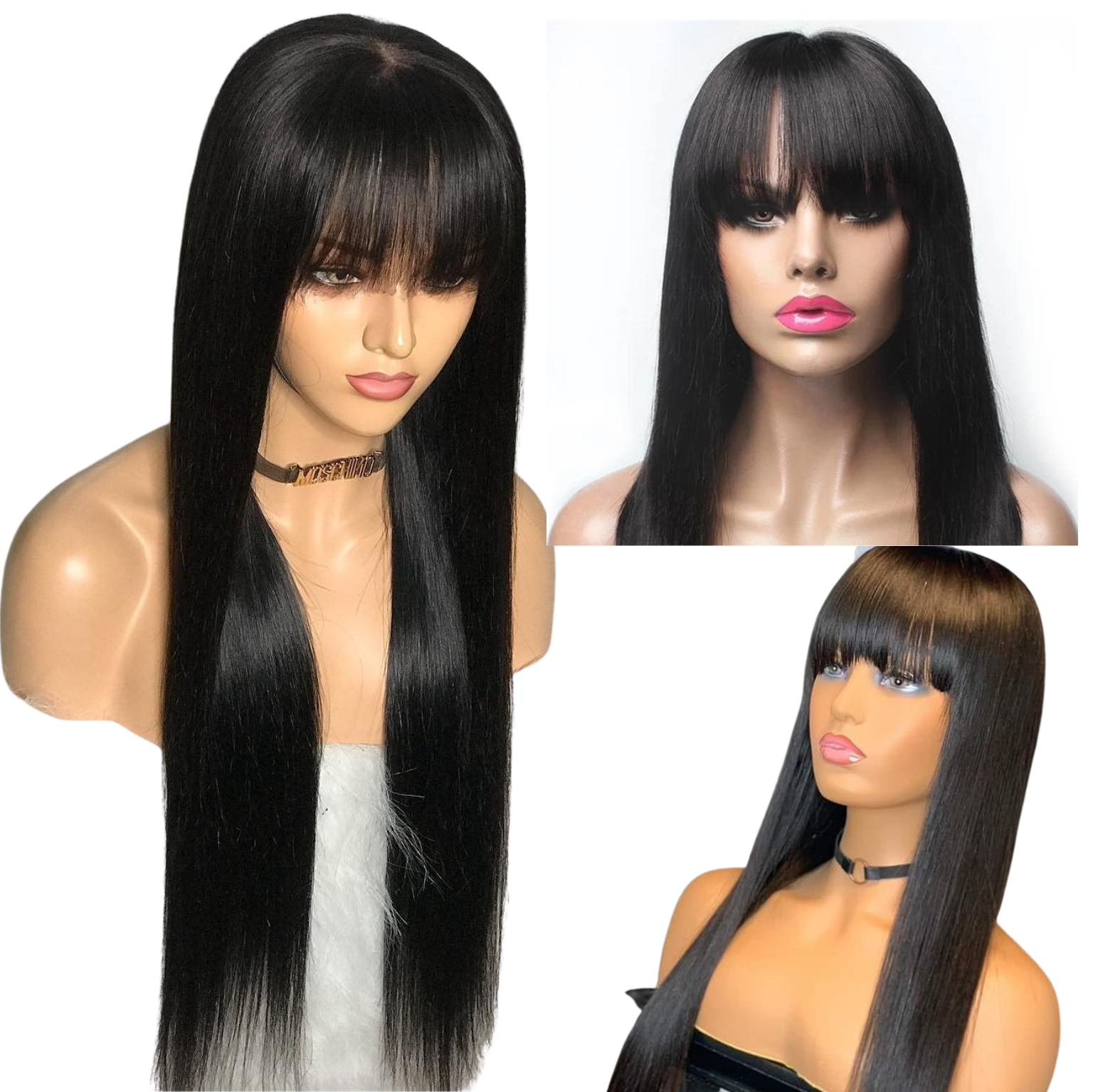 Human Hair Wig With Bangs | Short Bob Human Hair Wigs For Black Women 8-30 Inch Straight Bob Wig